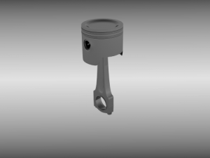 animated piston and crank assembly 3D Model