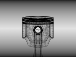 animated piston and crank assembly 3D Model