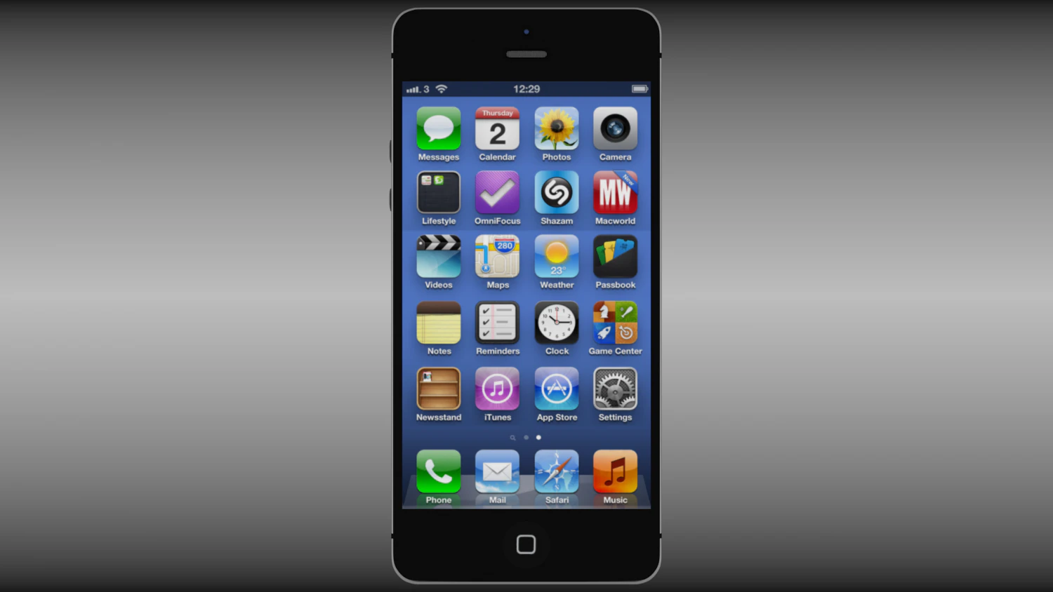 iphone 5 3D Model .c4d .max .obj .3ds .fbx .stl .blend 