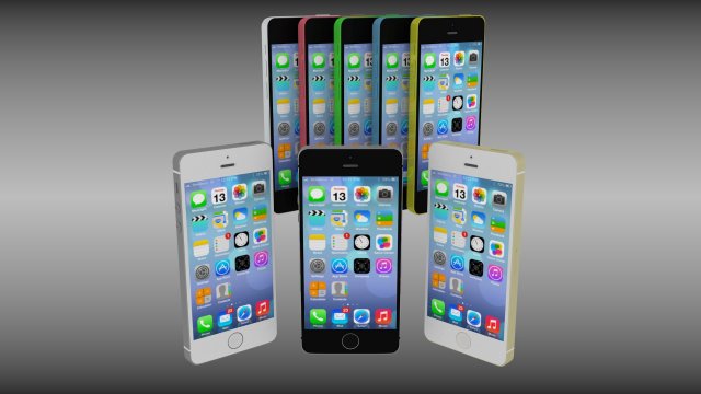 iphone 5s and 5c collection 3D Model .c4d .max .obj .3ds .fbx .stl .blend 