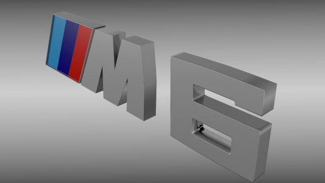 bmw m6 logo 3D Model .c4d .max .obj .3ds .fbx .stl .blend 