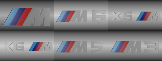 bmw m logo pack 3D Model .c4d .max .obj .3ds .fbx .stl .blend 