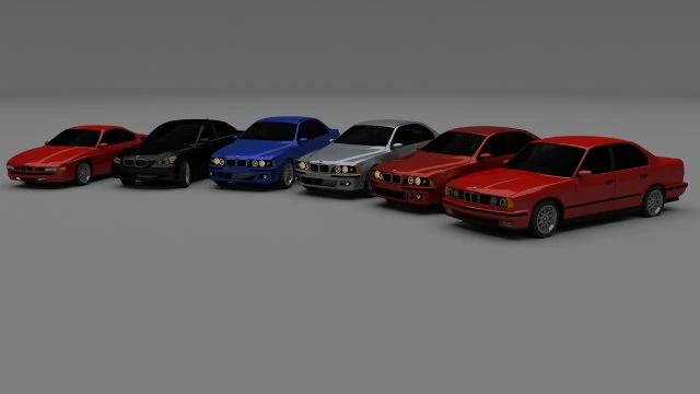 bmw serie 5 e34e39e60 bmw serie 8 e31 Modello 3D .c4d .max .obj .3ds .fbx .stl .blend 