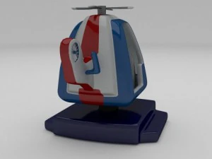 police chopper kiddie ride 3D Model