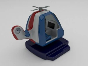 police chopper kiddie ride 3D Model