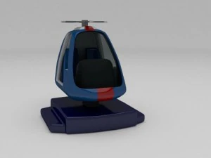 police chopper kiddie ride 3D Model