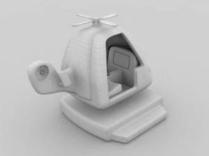 police chopper kiddie ride 3D Model