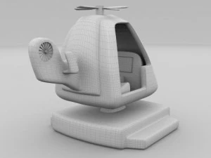 police chopper kiddie ride 3D Model