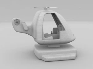 police chopper kiddie ride 3D Model