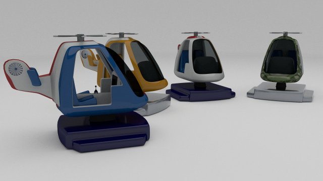 kiddie ride pack 3D 模型 .c4d .max .obj .3ds .fbx .stl .blend 