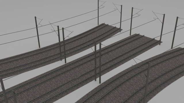 electrified train line 3D 모델 .c4d .max .obj .3ds .fbx .stl .blend 