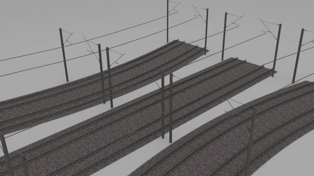 linha de trem eletrificada Modelo 3D .c4d .max .obj .3ds .fbx .stl .blend 