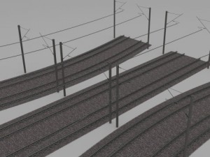 electrified train line 3D मॉडल