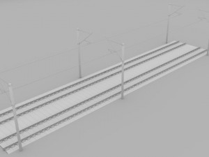 electrified train line 3D 모델