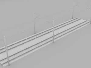 linha de trem eletrificada Modelo 3D