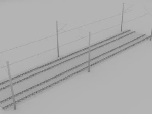 linha de trem eletrificada Modelo 3D