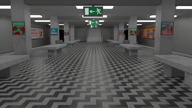 subway station 3D Model .c4d .max .obj .3ds .fbx .stl .blend 