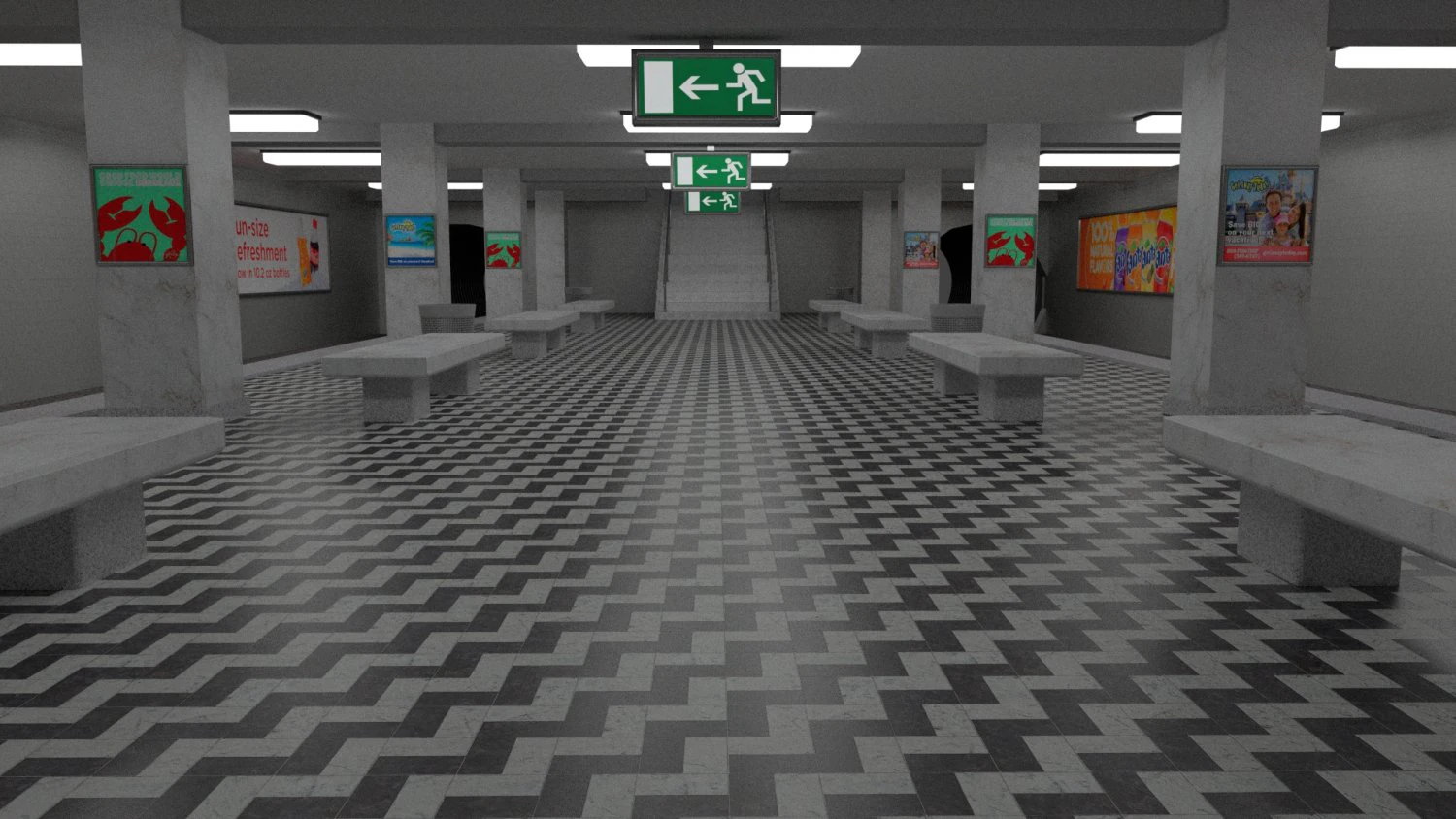 subway station 3D Model .c4d .max .obj .3ds .fbx .stl .blend 