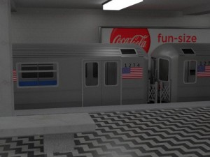 subway station with train included 3D Model
