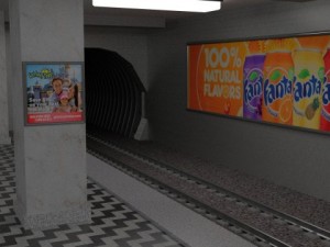 subway station with train included 3D Model