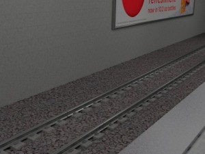 subway station with train included 3D Model