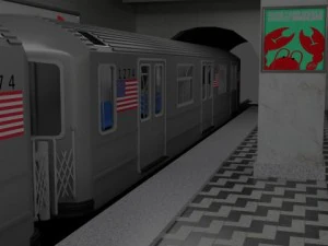 subway station with train included 3D Model