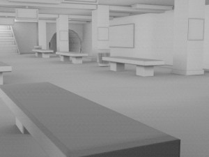 subway station with train included 3D Model