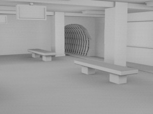 subway station with train included 3D Model