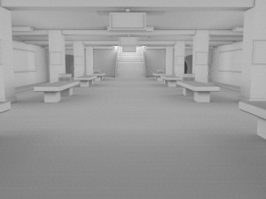 subway station with train included 3D Model
