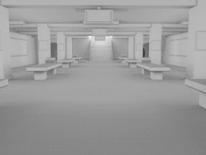 subway station with train included 3D Model
