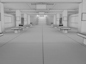 subway station with train included 3D Model