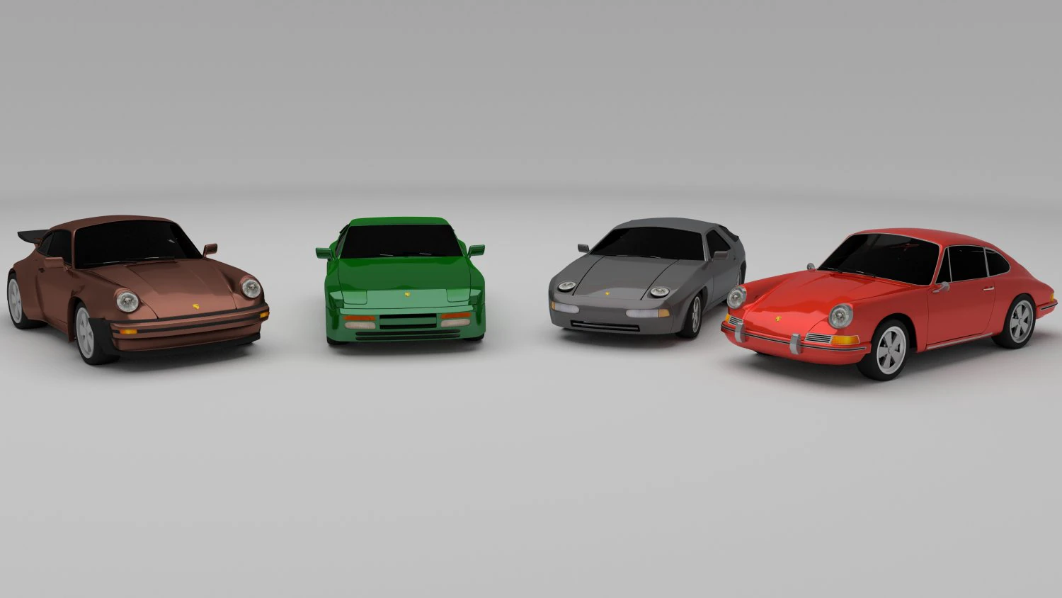 classic porsche collection 3D Model .c4d .max .obj .3ds .fbx .stl .blend 