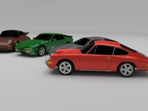 classic porsche collection 3D Model