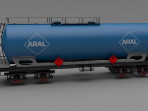 aral train tanker car 3D Model