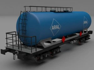 aral train tanker car 3D Model