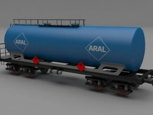 aral train tanker car 3D Model