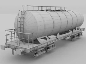 aral train tanker car 3D Model