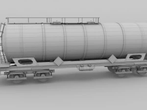 aral train tanker car 3D Model