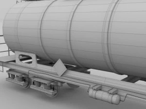 aral train tanker car 3D Model