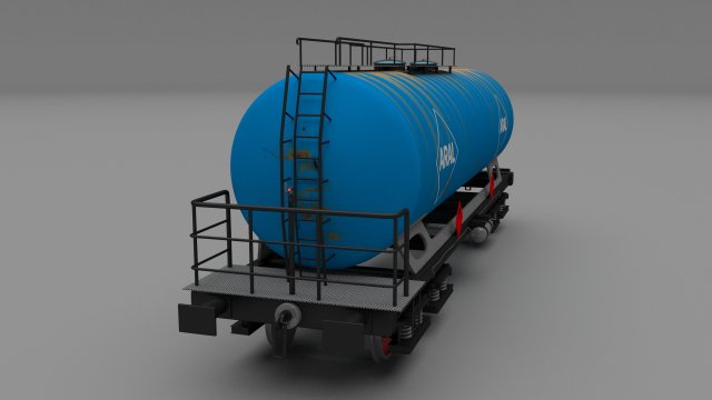 aral rusty train tanker car Modelo 3D .c4d .max .obj .3ds .fbx .stl .blend 