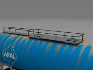 aral rusty train tanker car 3D Model