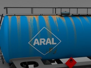 aral rusty train tanker car Modelo 3D