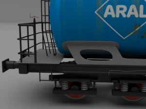 aral rusty train tanker car 3D Model