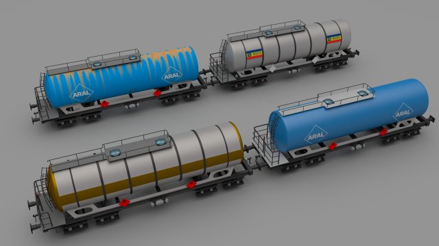 train tanker collection 3D Модель .c4d .max .obj .3ds .fbx .stl .blend 
