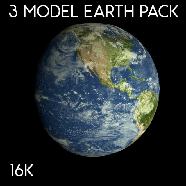 animated 16k earth pack 3D Модель .c4d .max .obj .3ds .fbx .stl .blend 