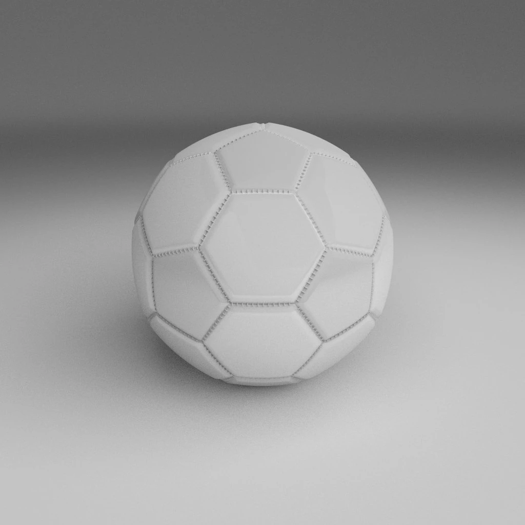 high quality white football 3D Model .c4d .max .obj .3ds .fbx .stl .blend 
