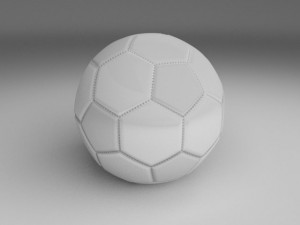 high quality white football Model 3D