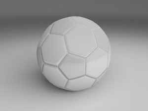 high quality white football Model 3D