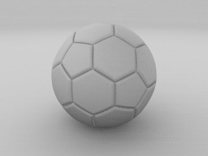 high quality white football Model 3D