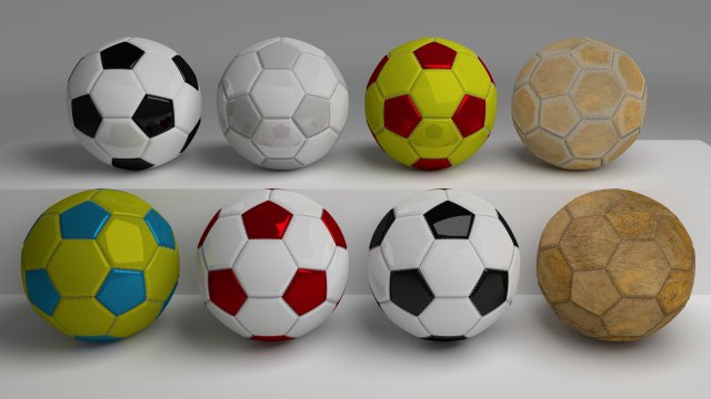 classic football pack 3D Модель .c4d .max .obj .3ds .fbx .stl .blend 